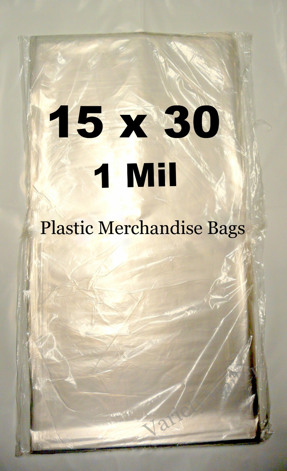 100 LARGE Merchandise Bags 15''x 30'' Clear 1 Mil Plastic Apparel Bags 15x30