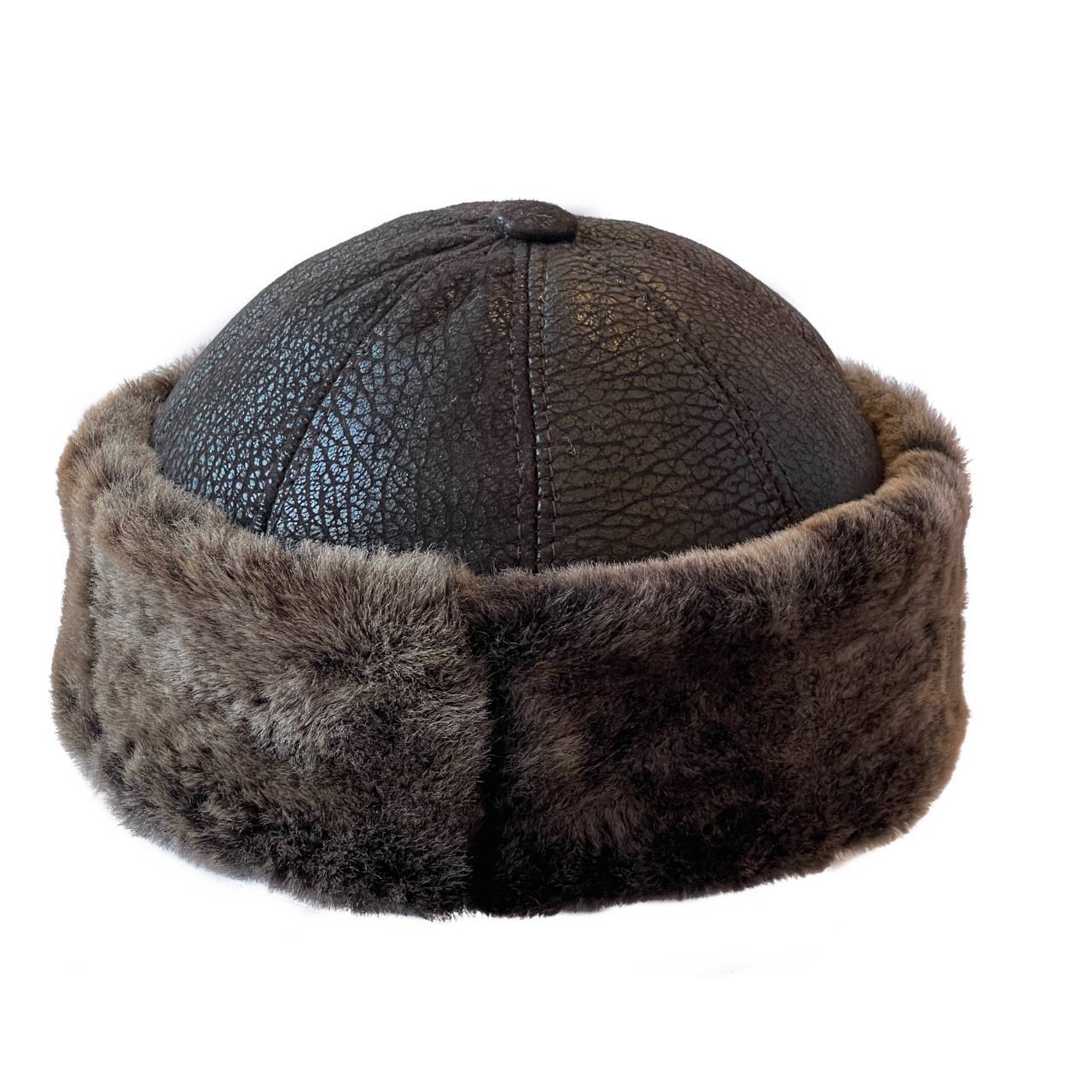 Real Shearling Sheepskin Winter Hat | Fur Beanie Leather Skull Hat