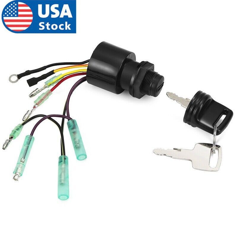 Ignition Switch w/Keys for Mercury Outboard Push to Choke 87-17009A5 A2 6-Wire