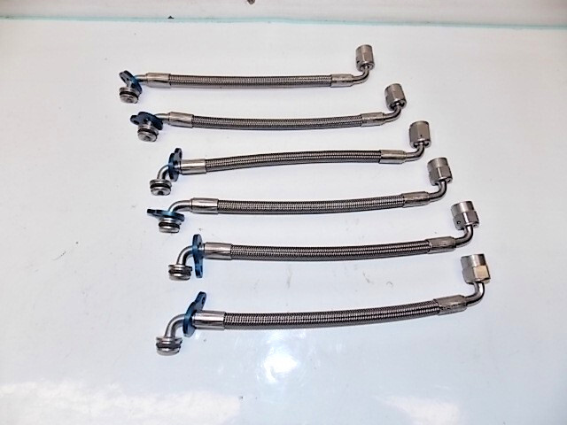 NEW 6) BMRS -4 Lt wt steel braided lines 90* AN-4 / AP orb Brembo race 061725-29