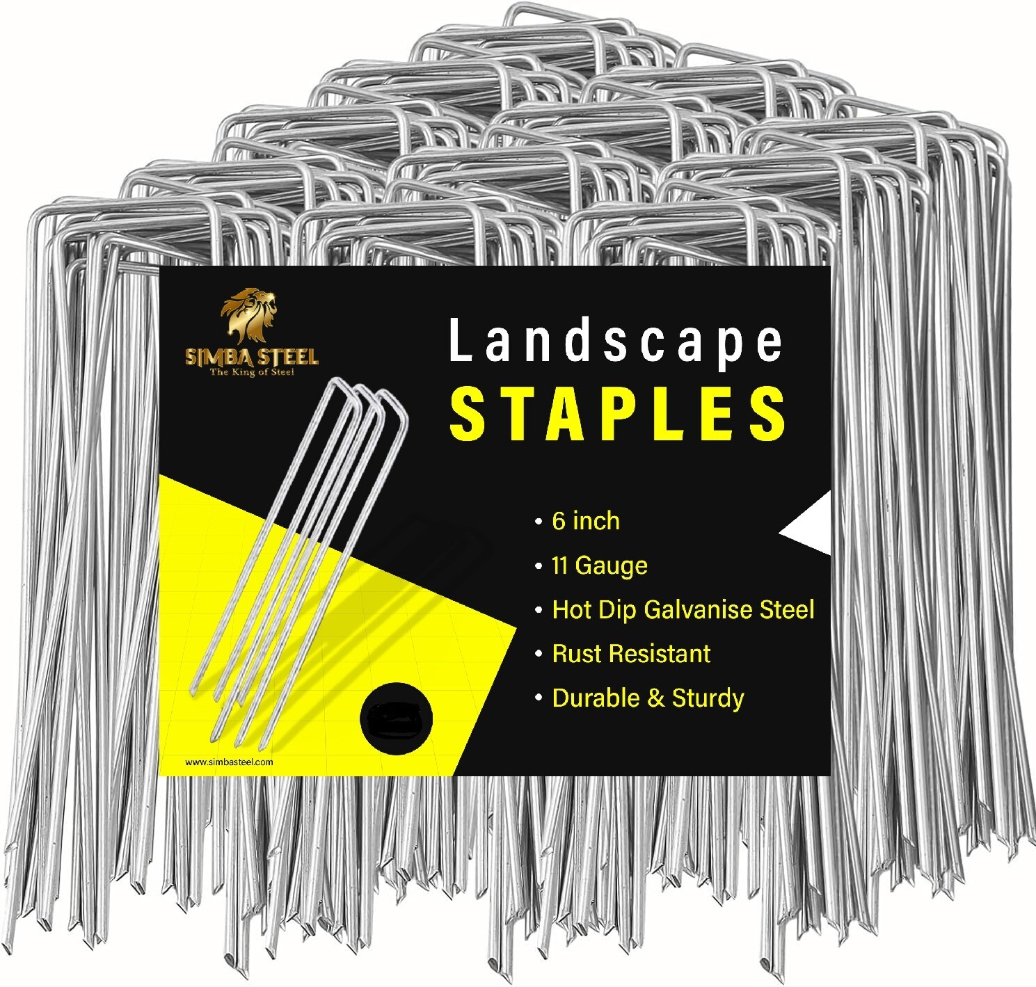 Landscape Staples 6 Inch 11 Gauge Galvanize Garden Stakes Fabric SOD