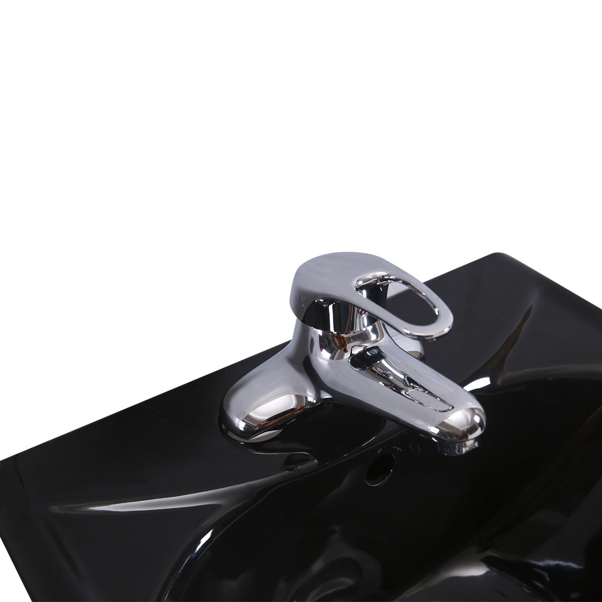 Renovators Supply Black Bathroom Pedestal Sink 4" Centers with Overflow