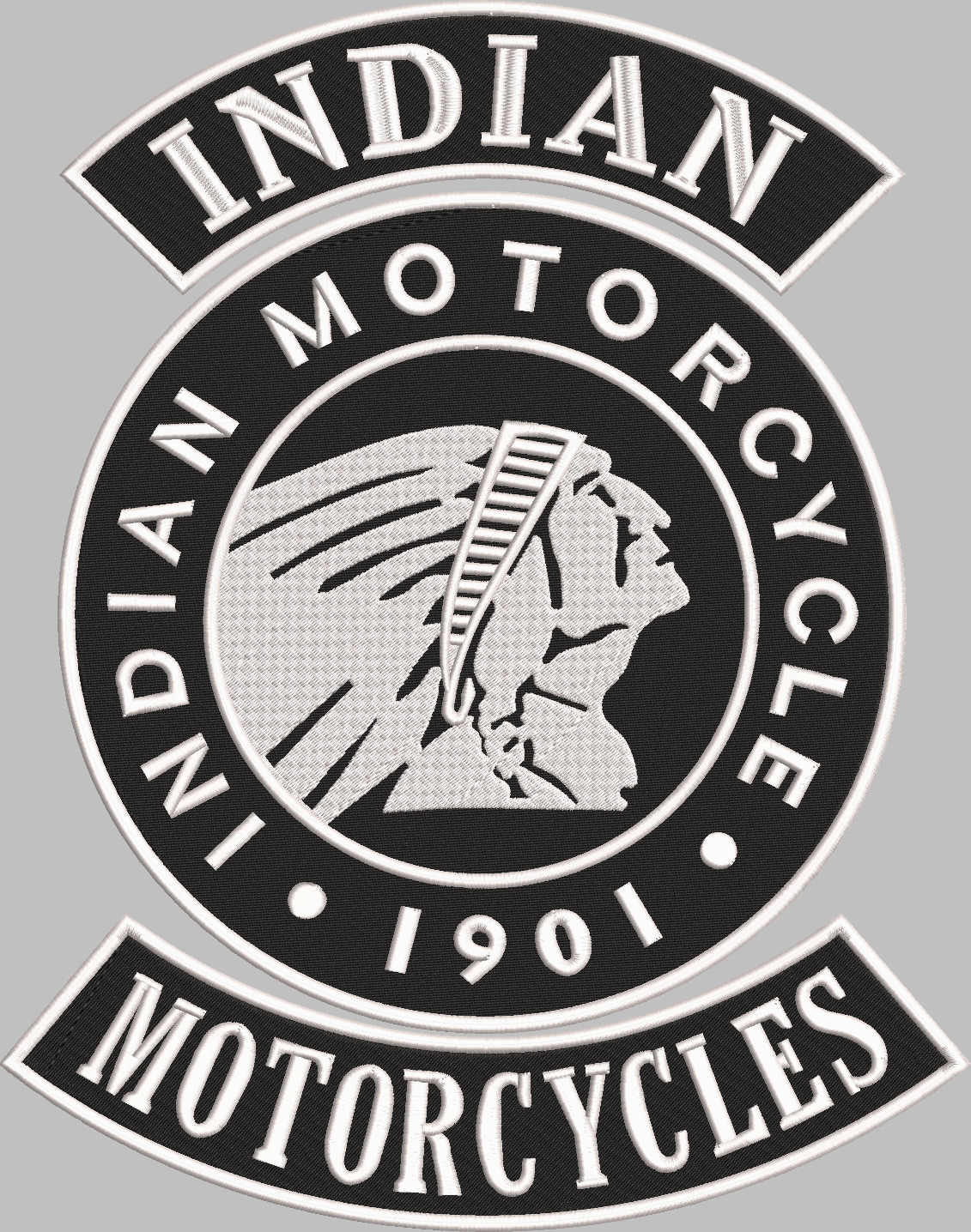 Indian Motorcycle Sew On Iron On Jacket Vest MC Back Rockers Patch (3 Pc Set)
