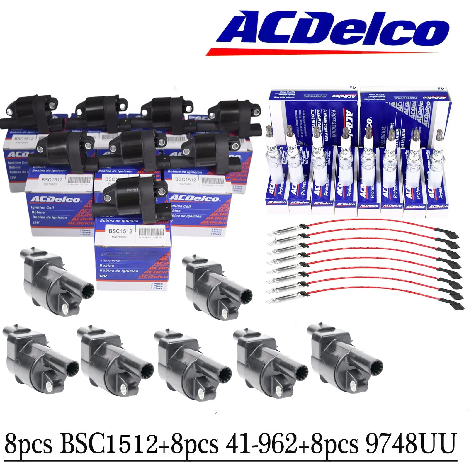 Genuine UF414 8x Ignition Coils+Spark Plugs+Wire For GMC Chevy SilveradoTahoe$￥