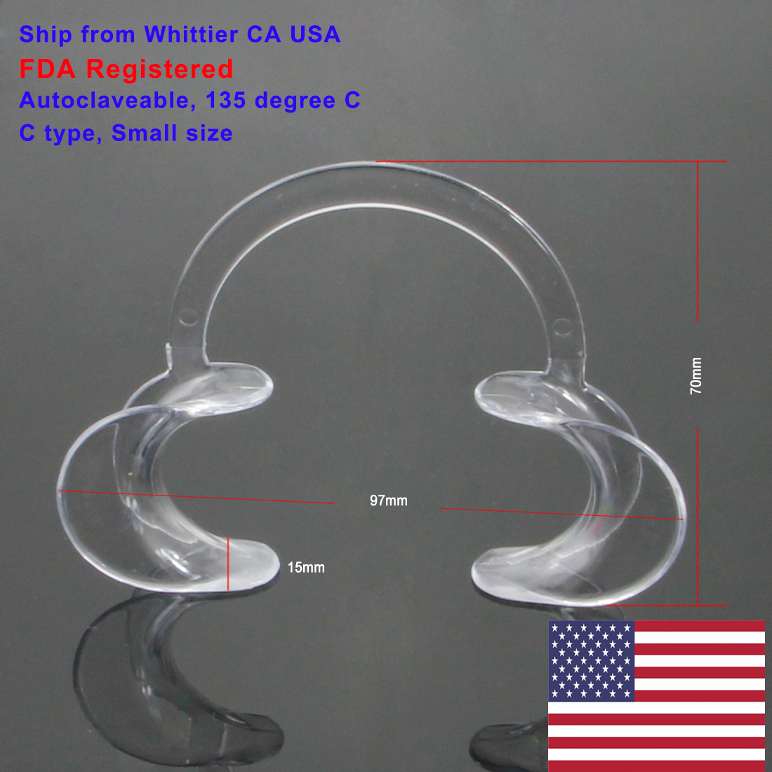 20pc EZGO S/M/L Dental Mouth Opener Lip Cheek Retractor C-Shape Adult Kid Game