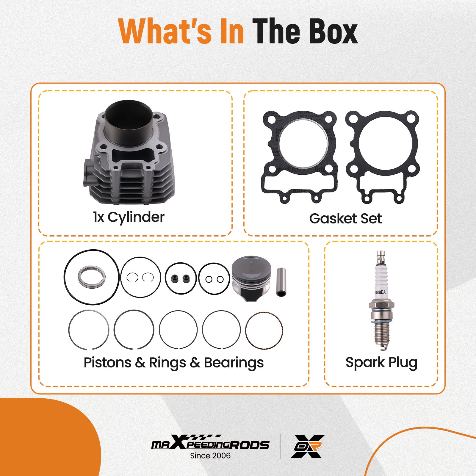 Cylinder Jug w/ New Piston & Top End Kit For Kawasaki Bayou KLF 250 2003-2011