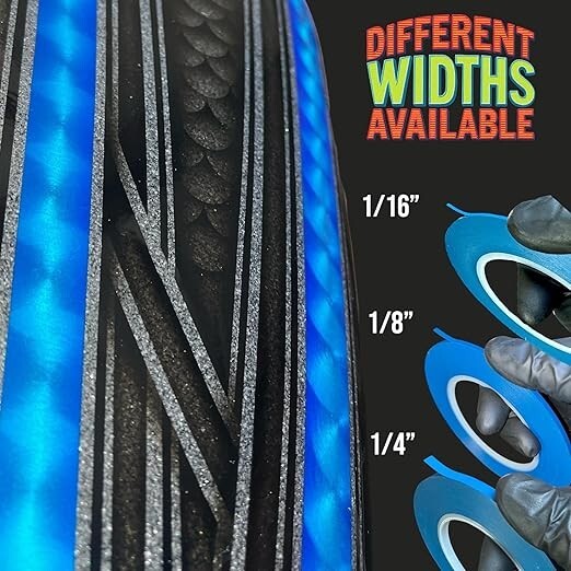 LiME LiNE Vinyl Masking Tape for Pinstriping - Combo Pack [ 1/4" 1/8" 1/16" ]