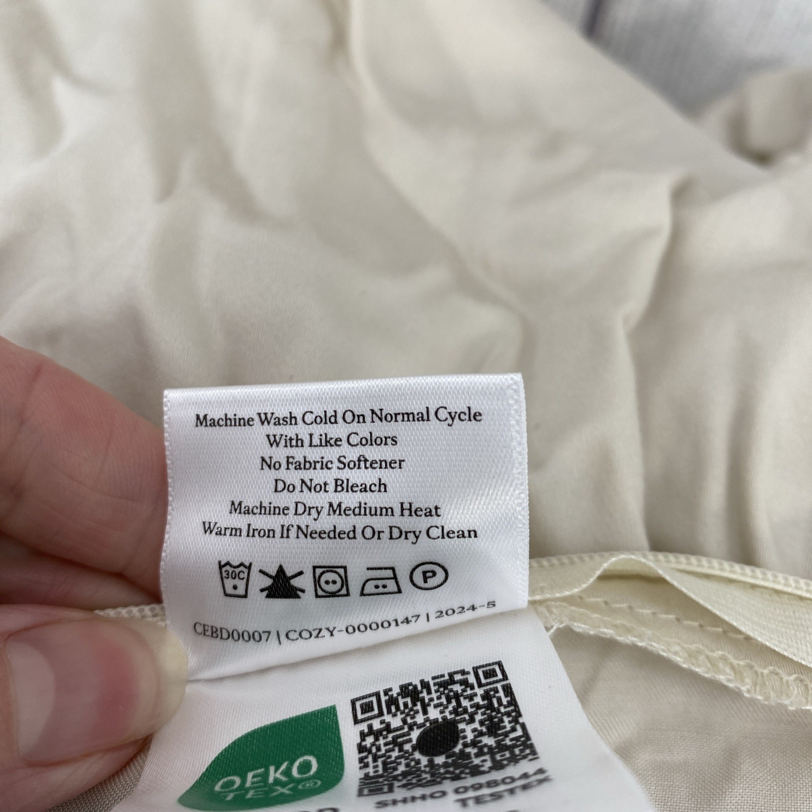 Cozy Earth Duvet Cover KING Oat Beige Luxury Viscose Bamboo Canvas Tote