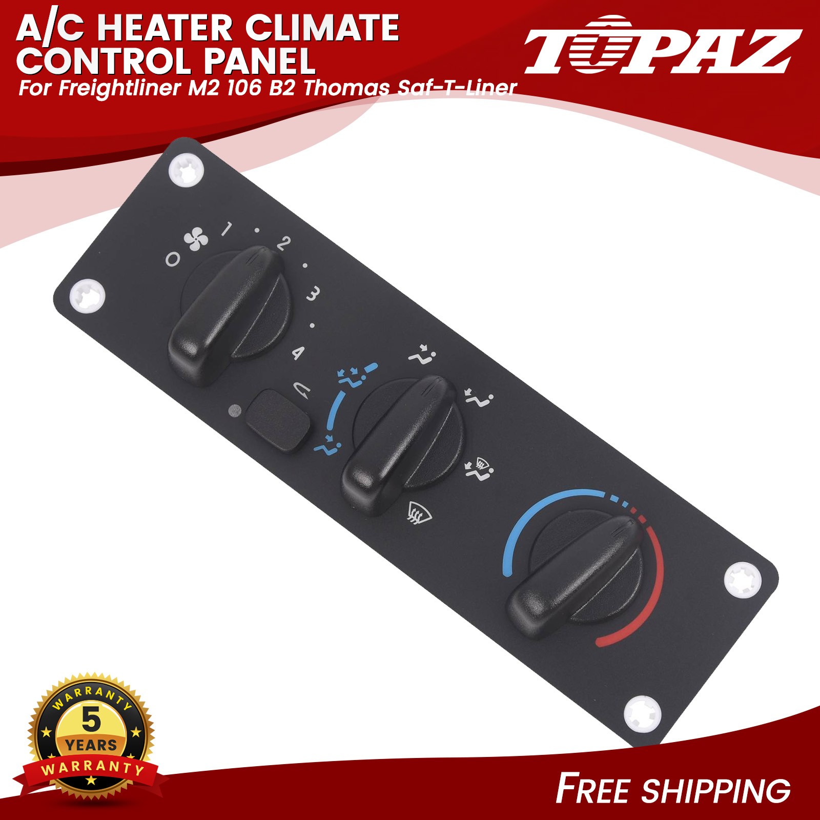 A/C Heater Climate Control Panel for Freightliner M2 106 112 Thomas Saf-T-Liner