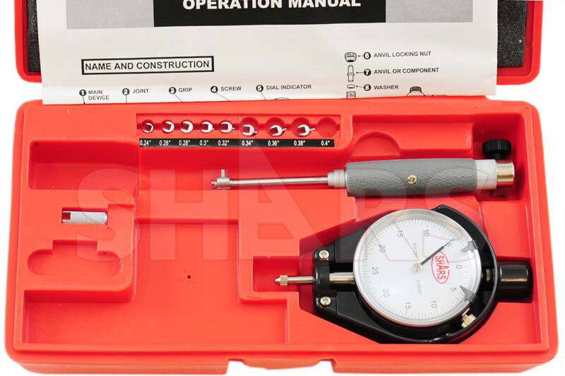 Shars 0.24-0.4" Dial Bore Gauge Gage .0005” Engine Cylinder Hole New #}