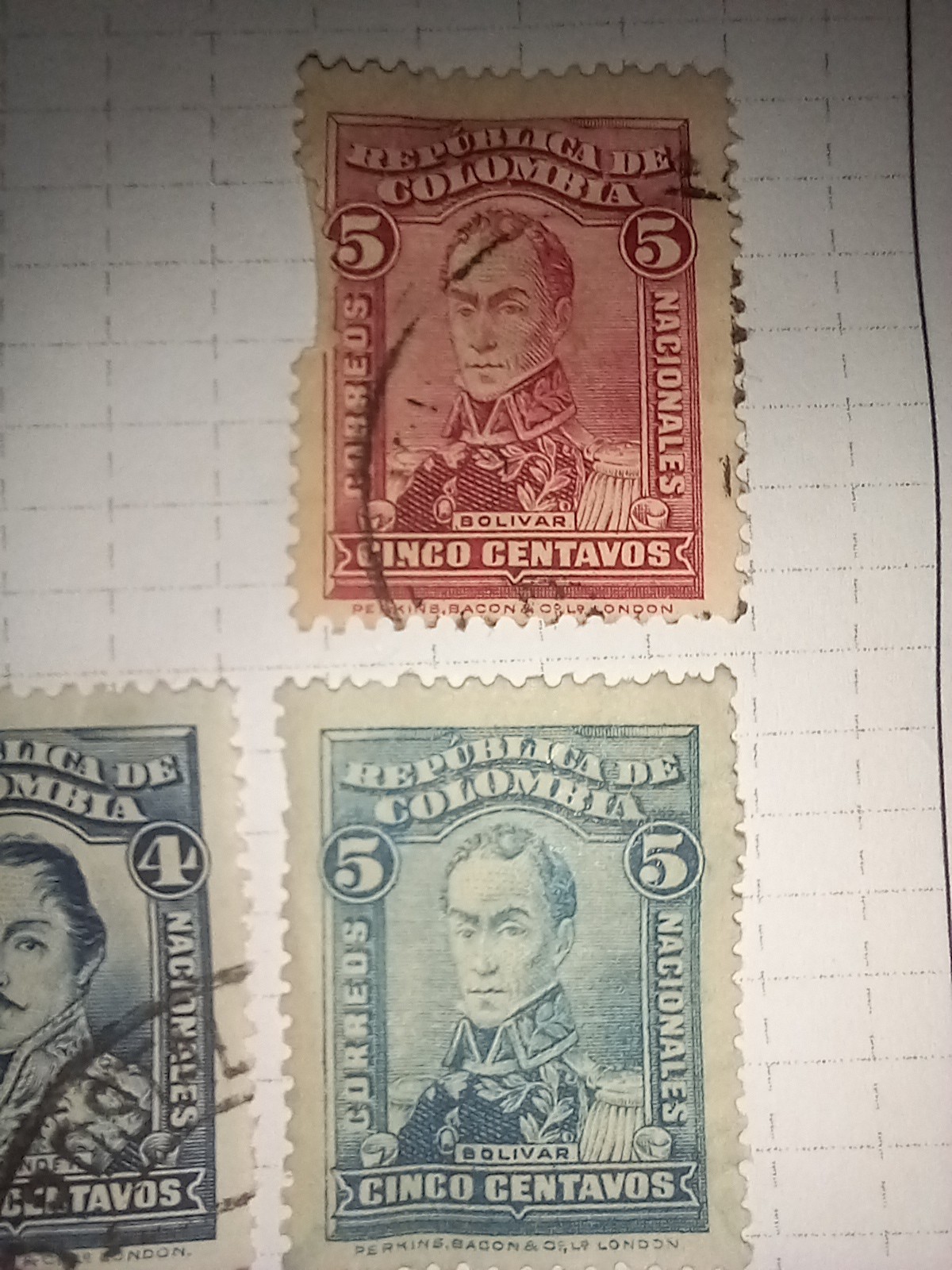 Colombia 1859-1919 Early Used Stamps Page Bolivar Officials Revenues