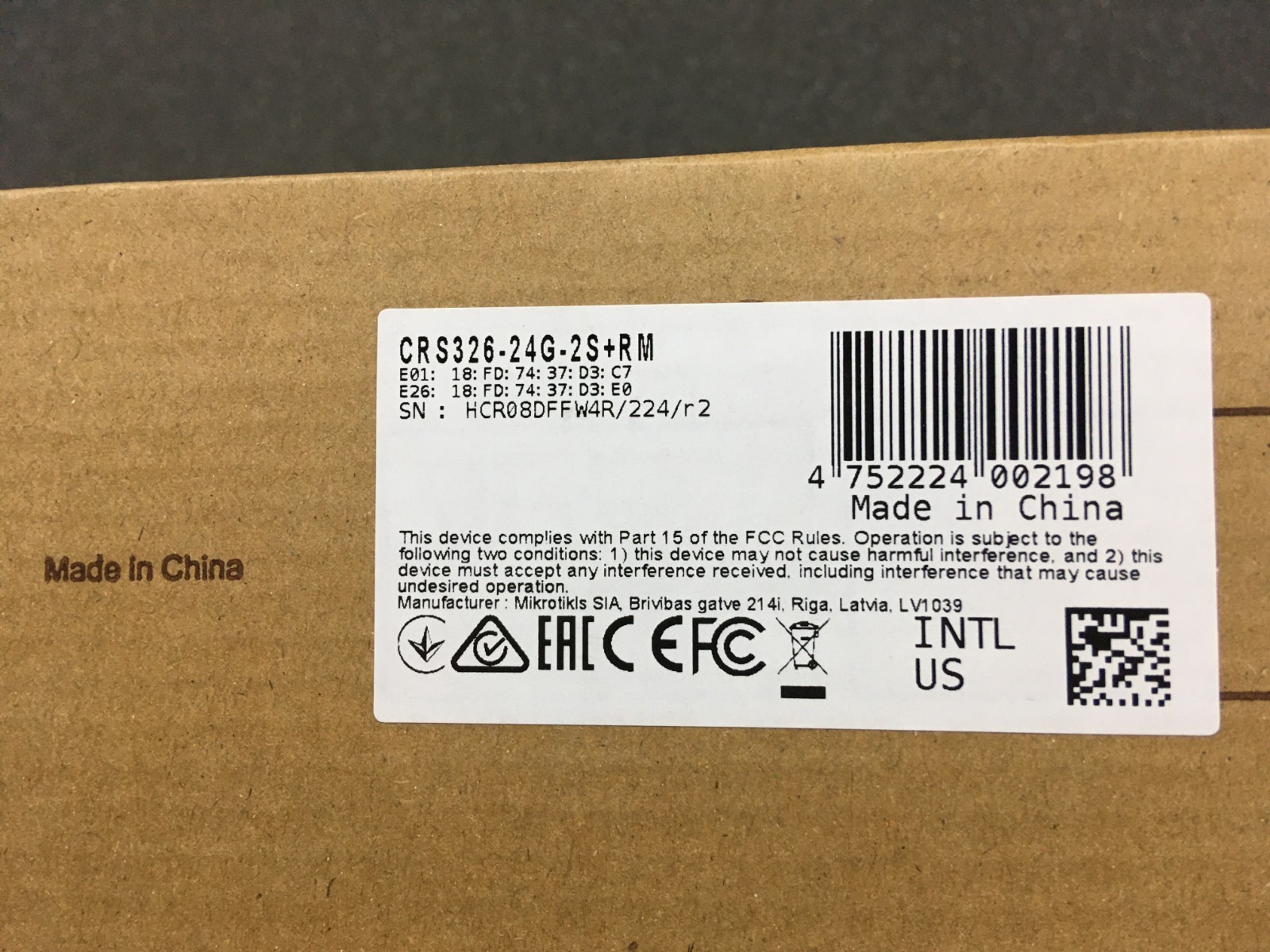 Mikrotik Cloud Router Switch CRS326-24G-2S+RM