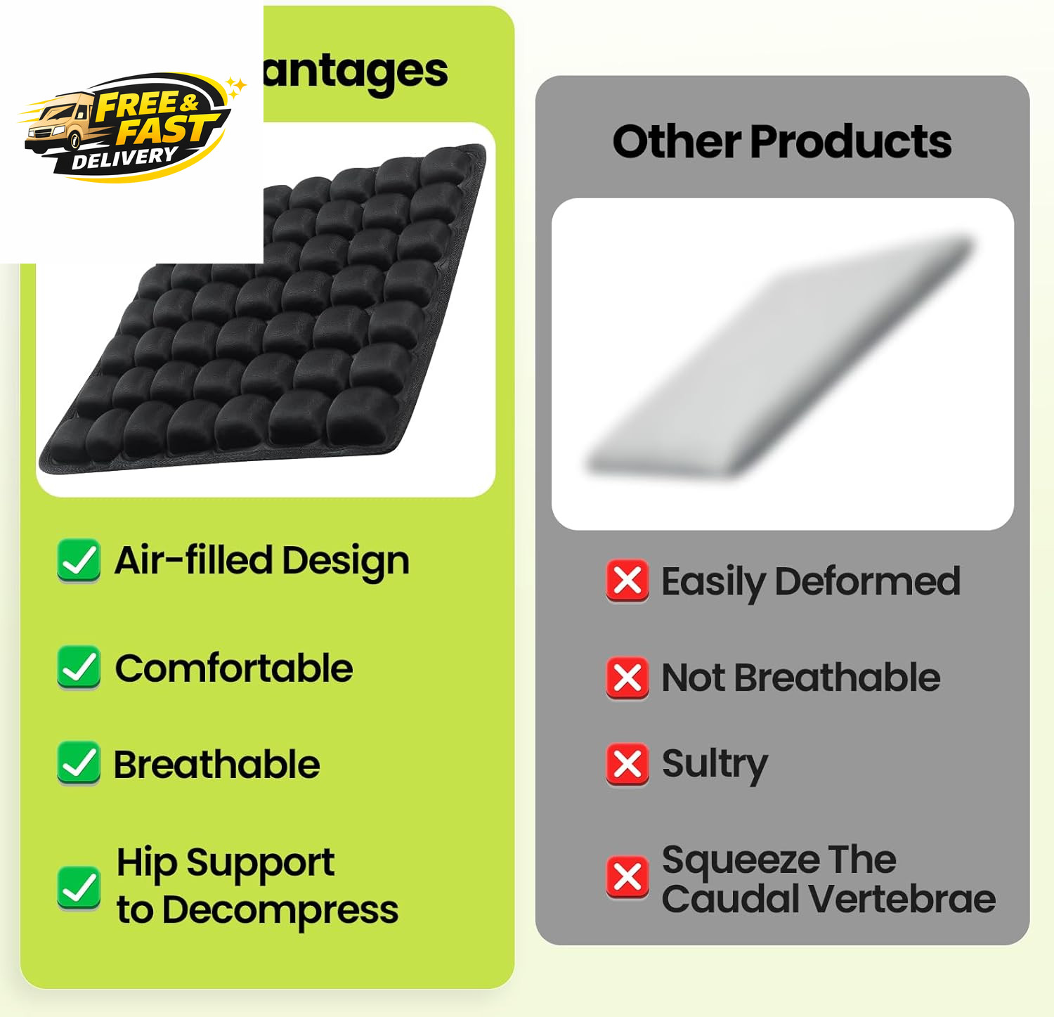 Sondor Travel Cushion – Adjustable Bubble Technology for Customized Comfort,