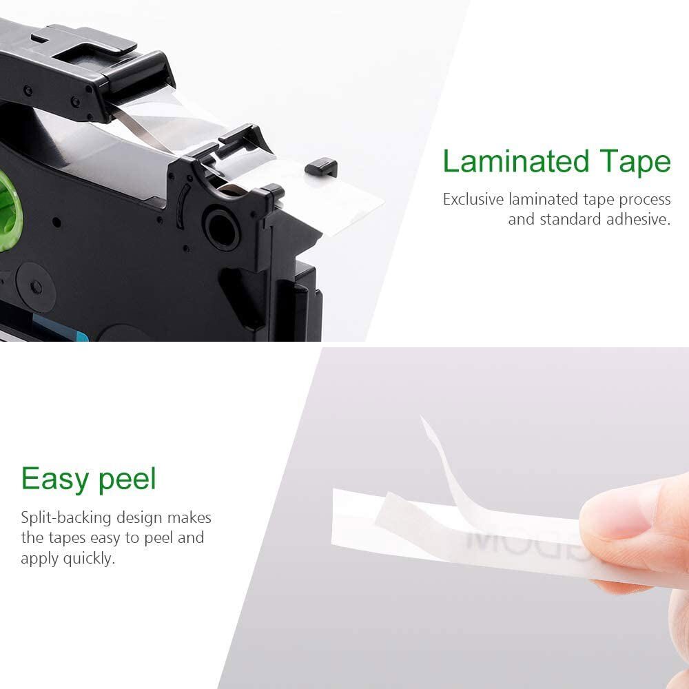 Compatible with Brother TZ Tape P-touch Laminated Cartridges all Colors Label