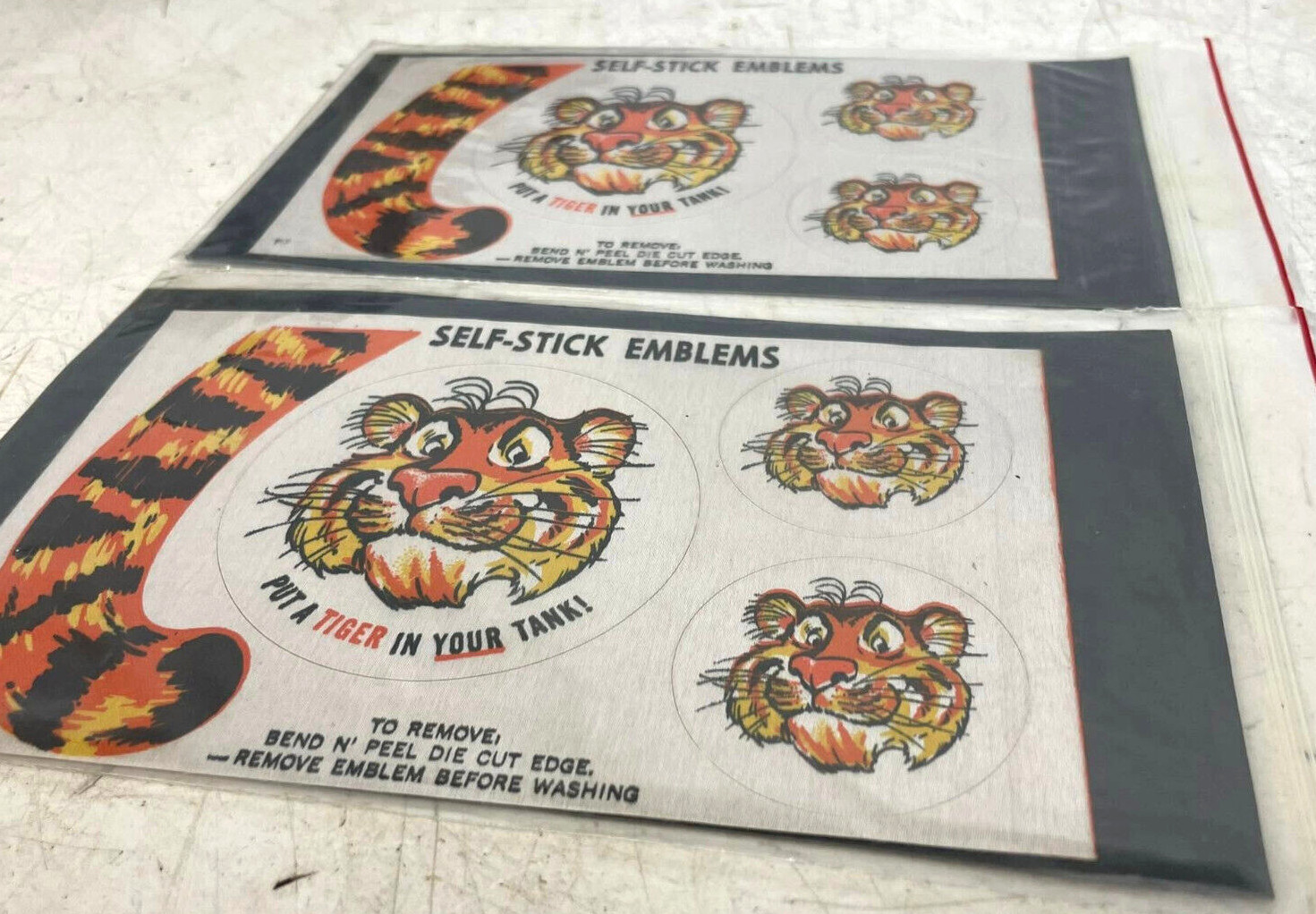 Vintage NOS Esso Gas Put A Tiger in Your Tank Self-Stick Emblems Decals Lot
