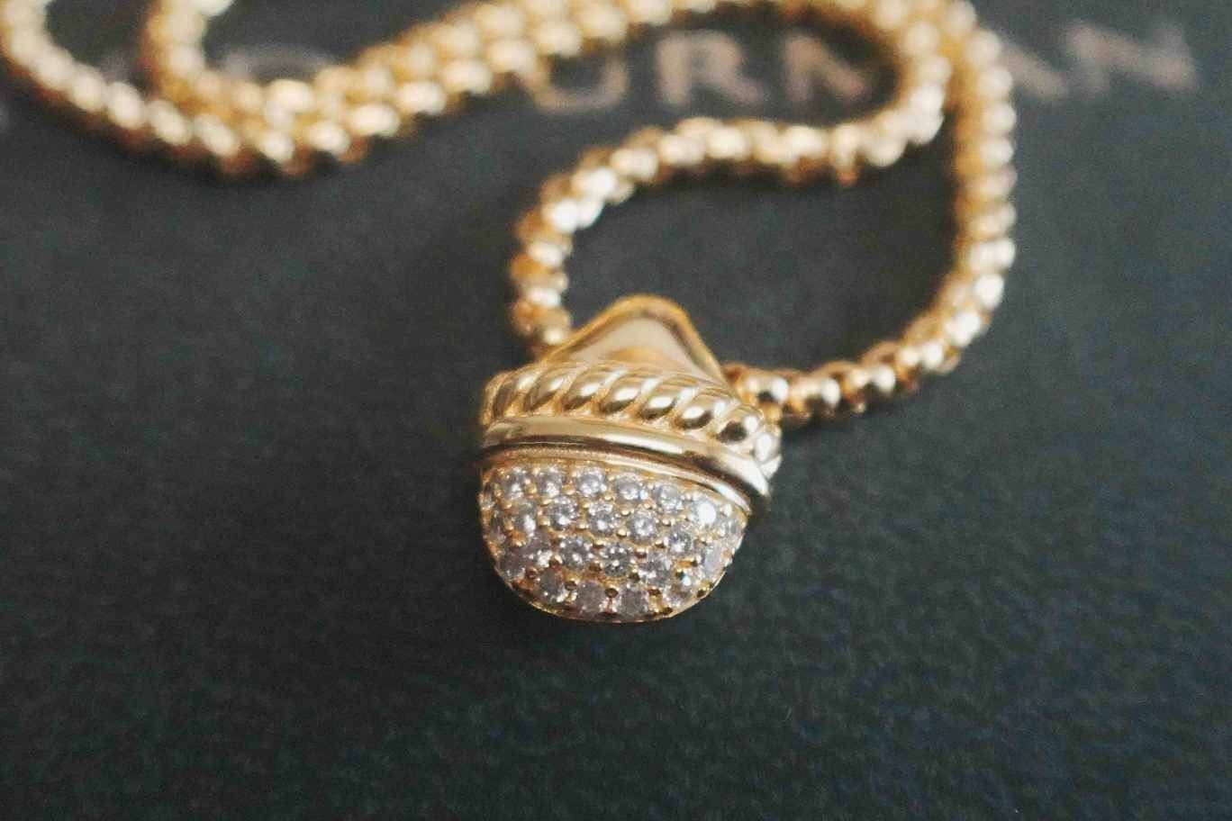 NEW/DavldYurmanHalf&Moon*Diamond Pendant Necklace 17"