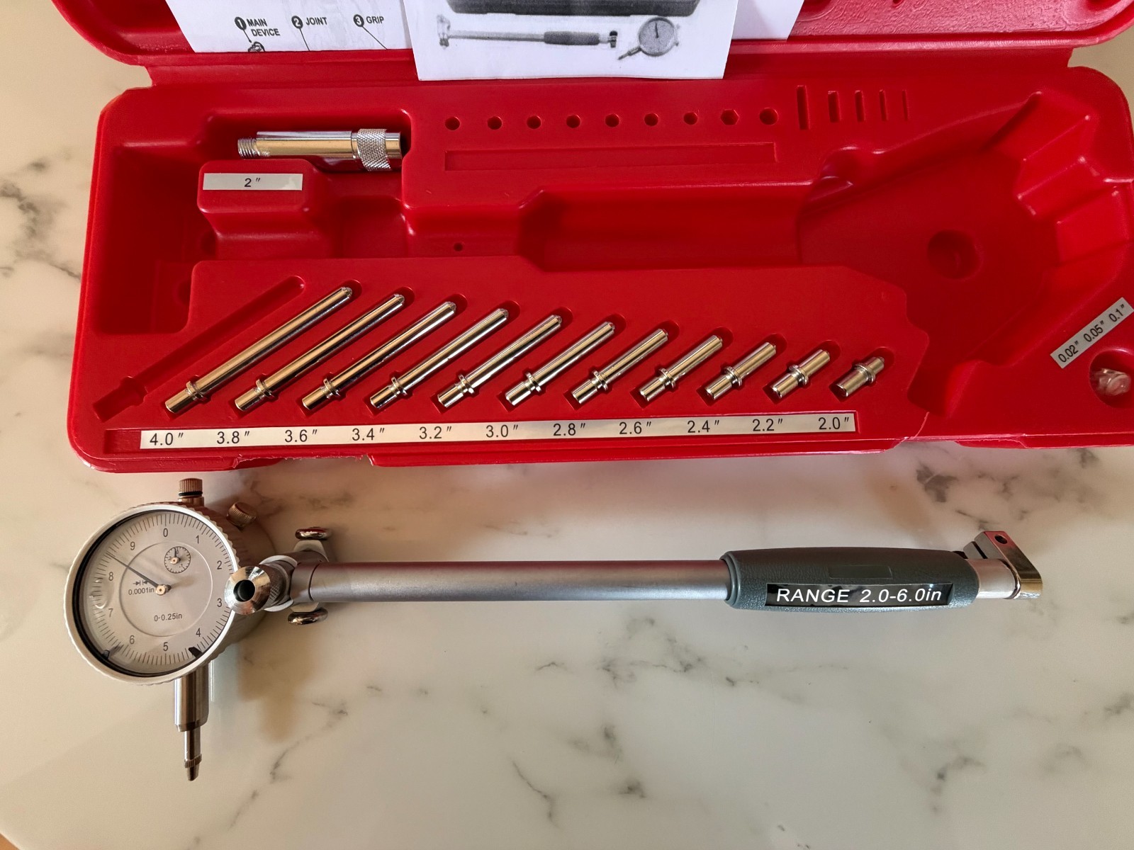 Dial Bore Gauge Range 2" - 6" Grad .0001"