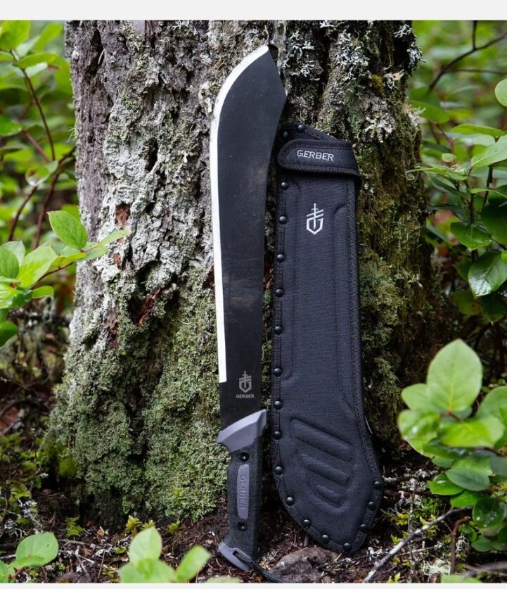 Gerber Gator Bolo Machete 15.4" 1055 Carbon SS Blade Gator Grip Handle + Sheath