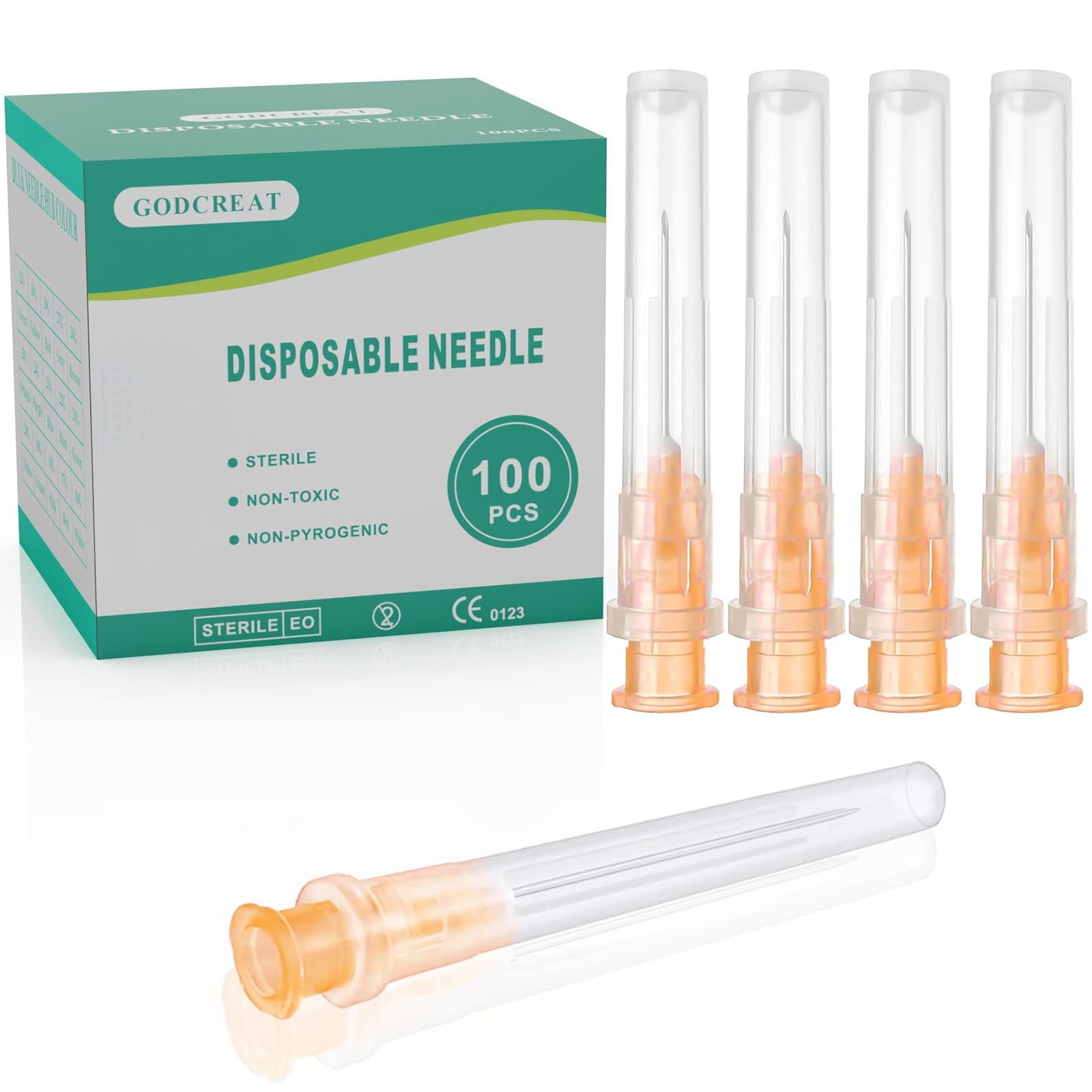 25Ga 1 Inch Disposable Needle 100 Pack Dispensing Lab Individually 25G