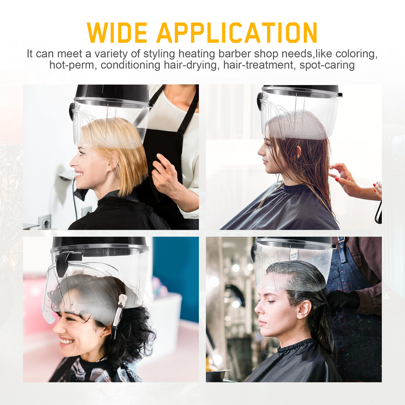 900W Wall Mount Hair Bonnet Hood Dryer Home Salon Perming Heat Hairdressing