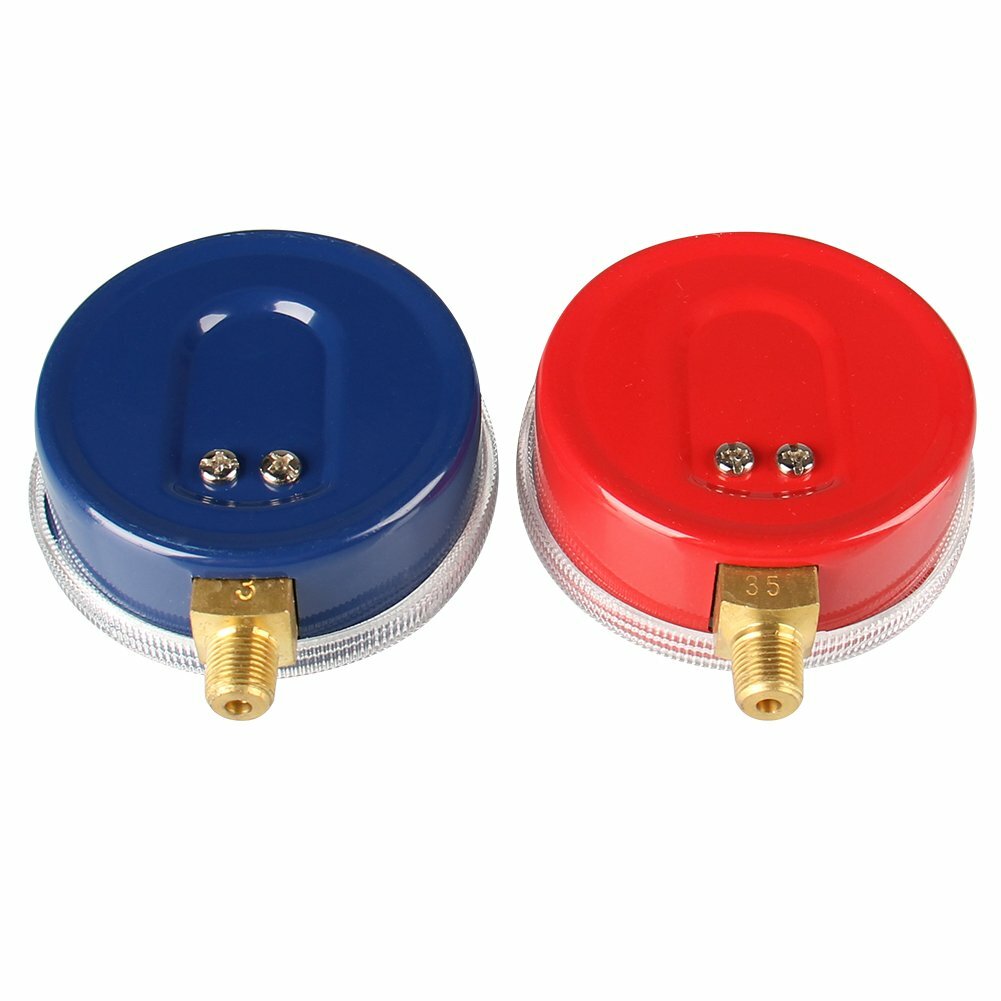 2PACK REPLACEMENT MANIFOLD GAUGES Refrigeration HIGH AND LOW SIDE RED& BLUE Tool