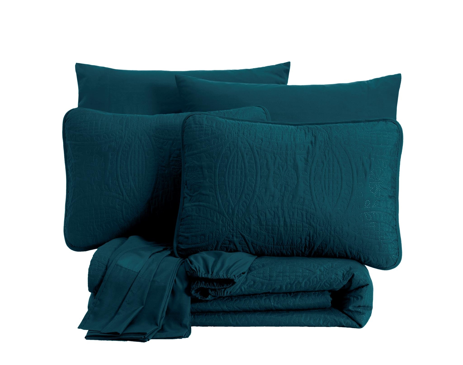 Chezmoi Collection Liam 7-Piece Bed in a Bag Medallion Comforter Set and Sheets