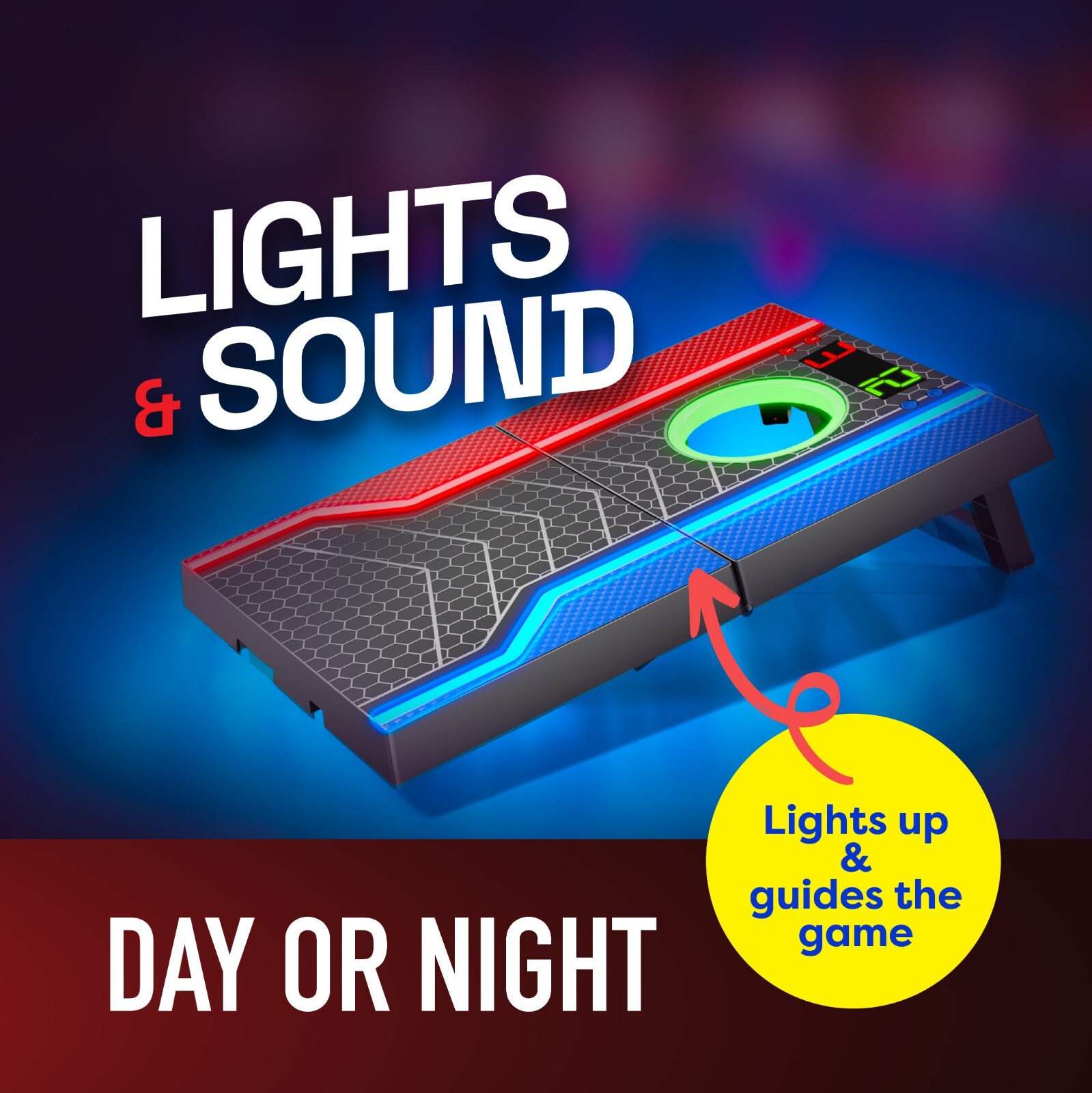 Electronic Cornhole Board Set, Remote, Cancellation Scoring System - OPEN BOX