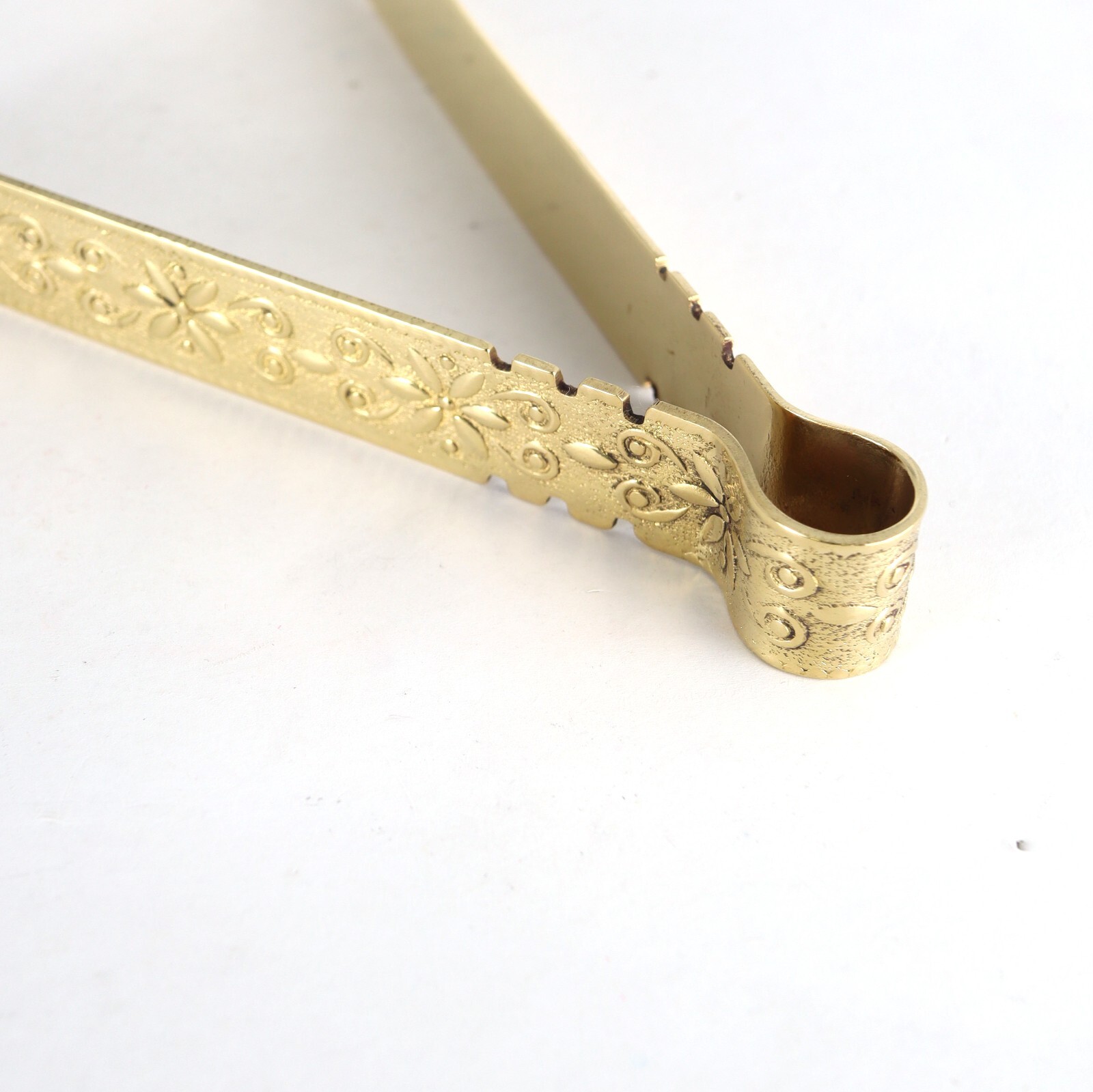 Polished Brass Floral Incense Charcoal Tongs for Church or Home Use 4.25 Inch