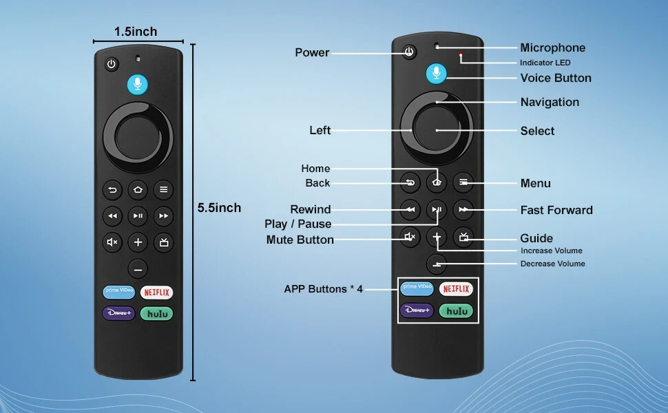 New Voice Remote Control L5B83G for Amazon Fire TV Stick Lite 4K 3rd Gen Alexa