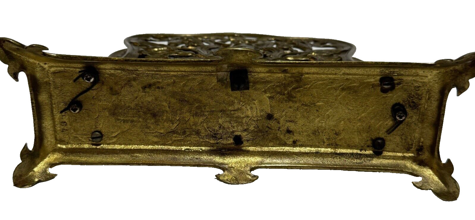 Antique Ornate Hollywood Regency/Nude Lady/French Bronze/2 Slots Letter Holder