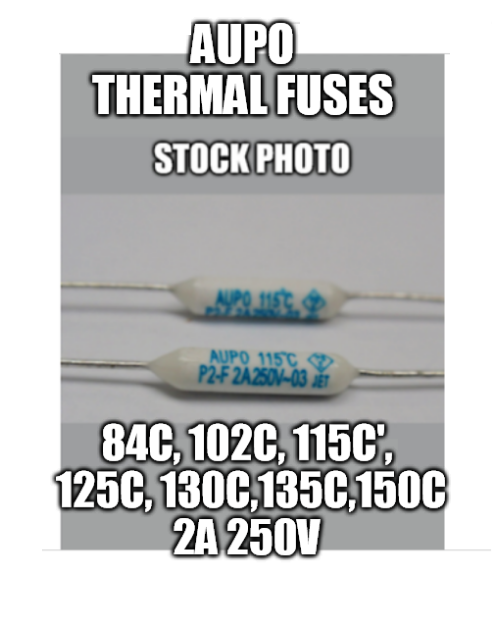 4 Pcs Aupo Thermal Fuse 84C 102C 115C 125C 130C 135C 150c 2A 3A 250V FREE SHIP