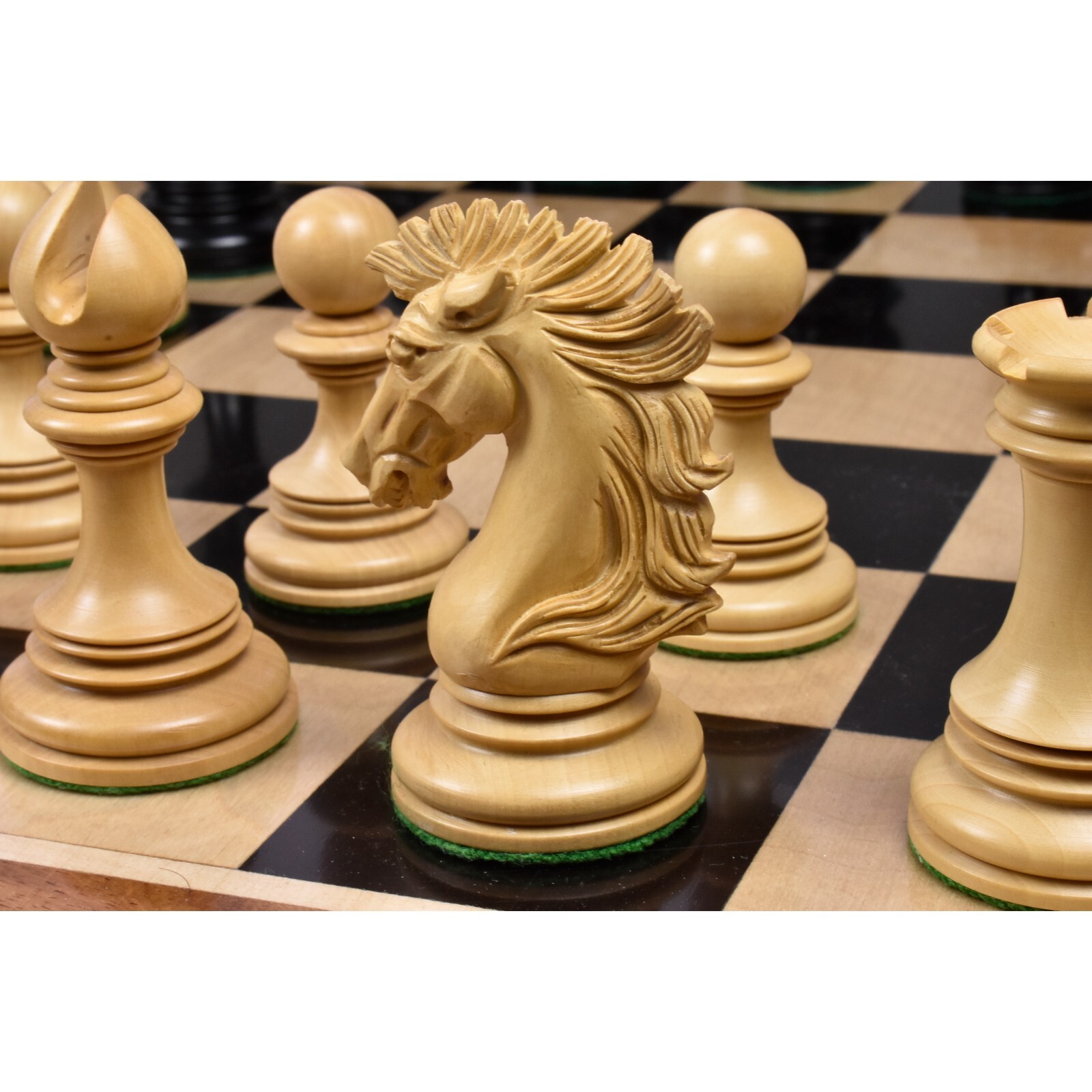 Alexandria Luxury Staunton Chess Pieces Only Set - Triple Weighted - Ebony Wood