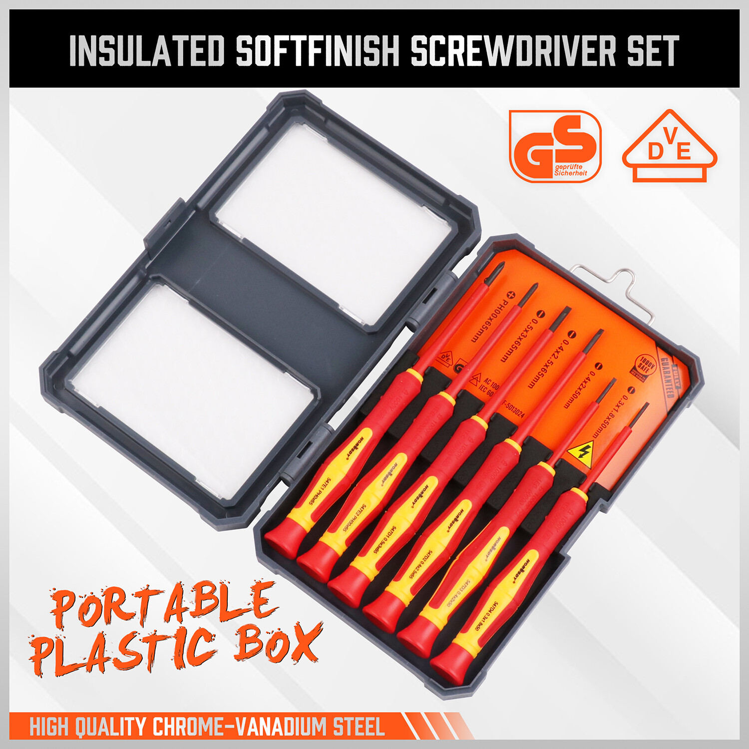 1000V 6 Mini Insulated Screwdriver Set Magnetic Tip Electrician Slotted Phillips