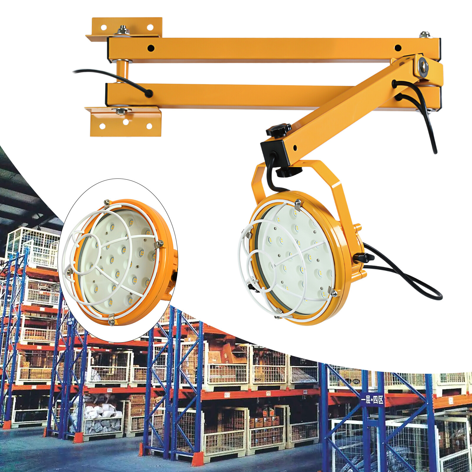 50W LED Loading Dock Light 40" Double Swing Arm Dock Light 6000 Lumen IP65 US