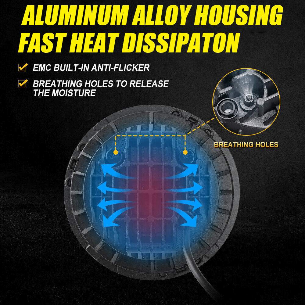 7"inch LED Headlight Projector Hi/Lo Beam for Yamaha V-Star XVS 650 1100 Classic