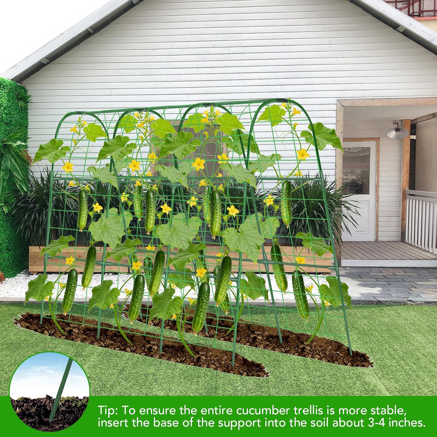 U-Shaped Metal Garden Trellis for Climbing Plants and Vegetables