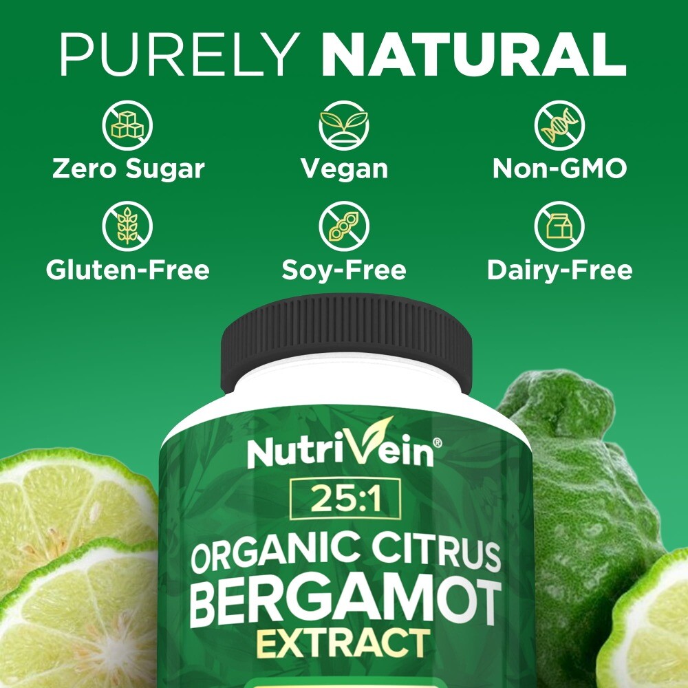 Citrus Bergamot 1400mg 25:1 Organic Heart Health 120 Capsules Antioxidant Immune