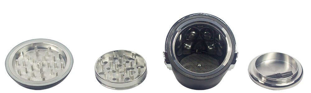 3" 4 PC 3D Copper Metal Skull in Helmet Tobacco Herb Spice Grinder Smoke Crusher