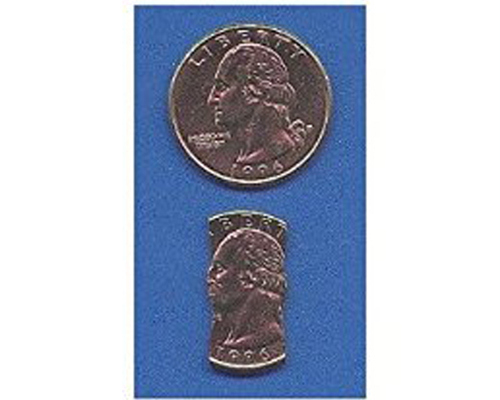 Coin In Bottle Folding Quarter Magic Pocket Trick Close Up Bite Out Gimmick Gaff