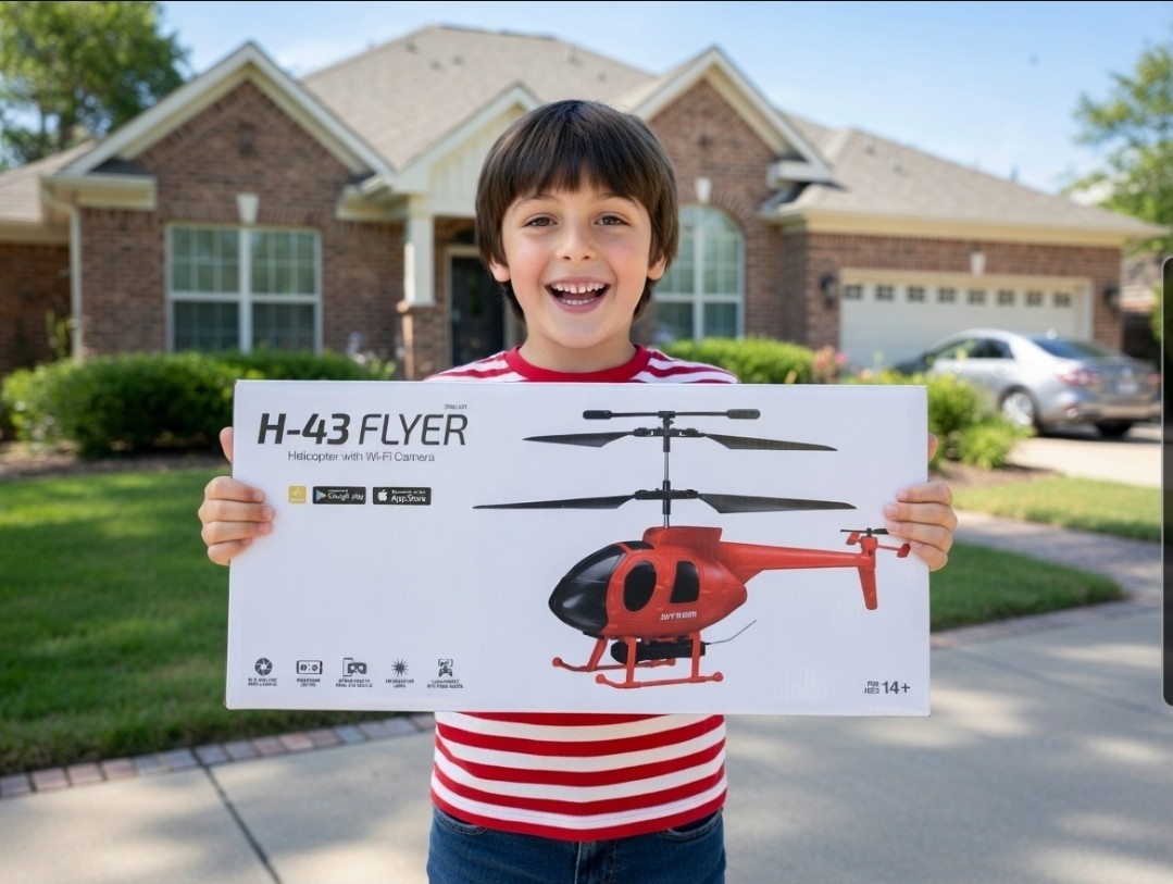 H-43 Pilot Sky Rider RC Helicopter Drone w/ WiFi Camera Red New