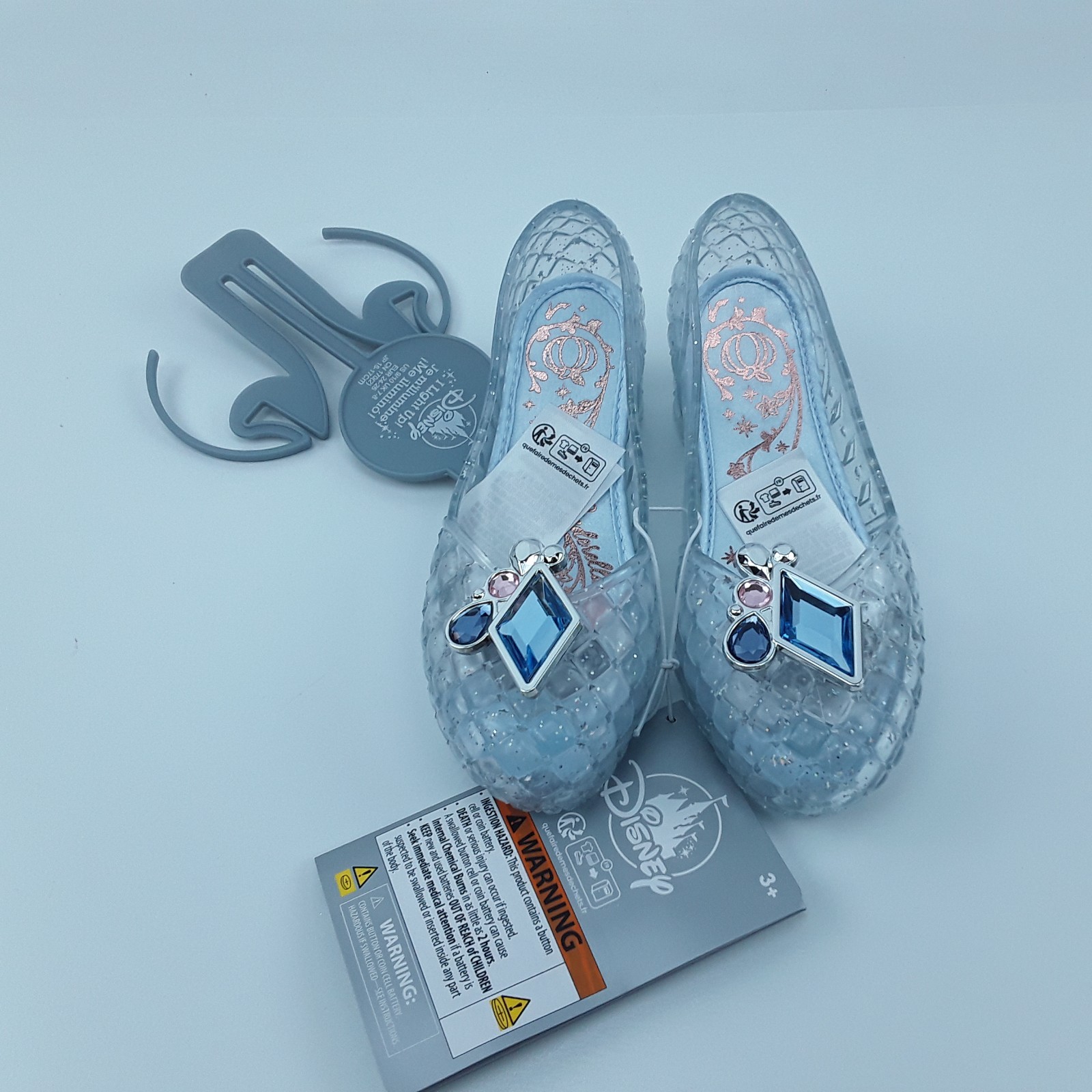 Disney Cinderella Light-Up Costume Footwear Size 9/10 Youth Faceted Gem Age 3+