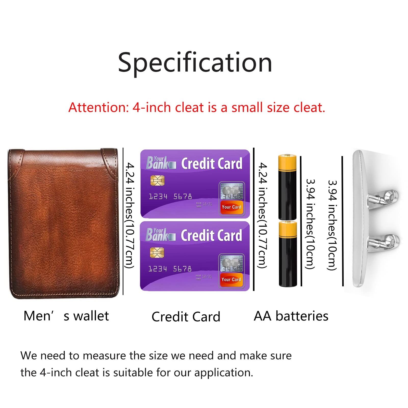 Boat Cleat Small Dock Cleat 2 PCS 4 Inch Open Base 316 Stainless Steel Tie Hook