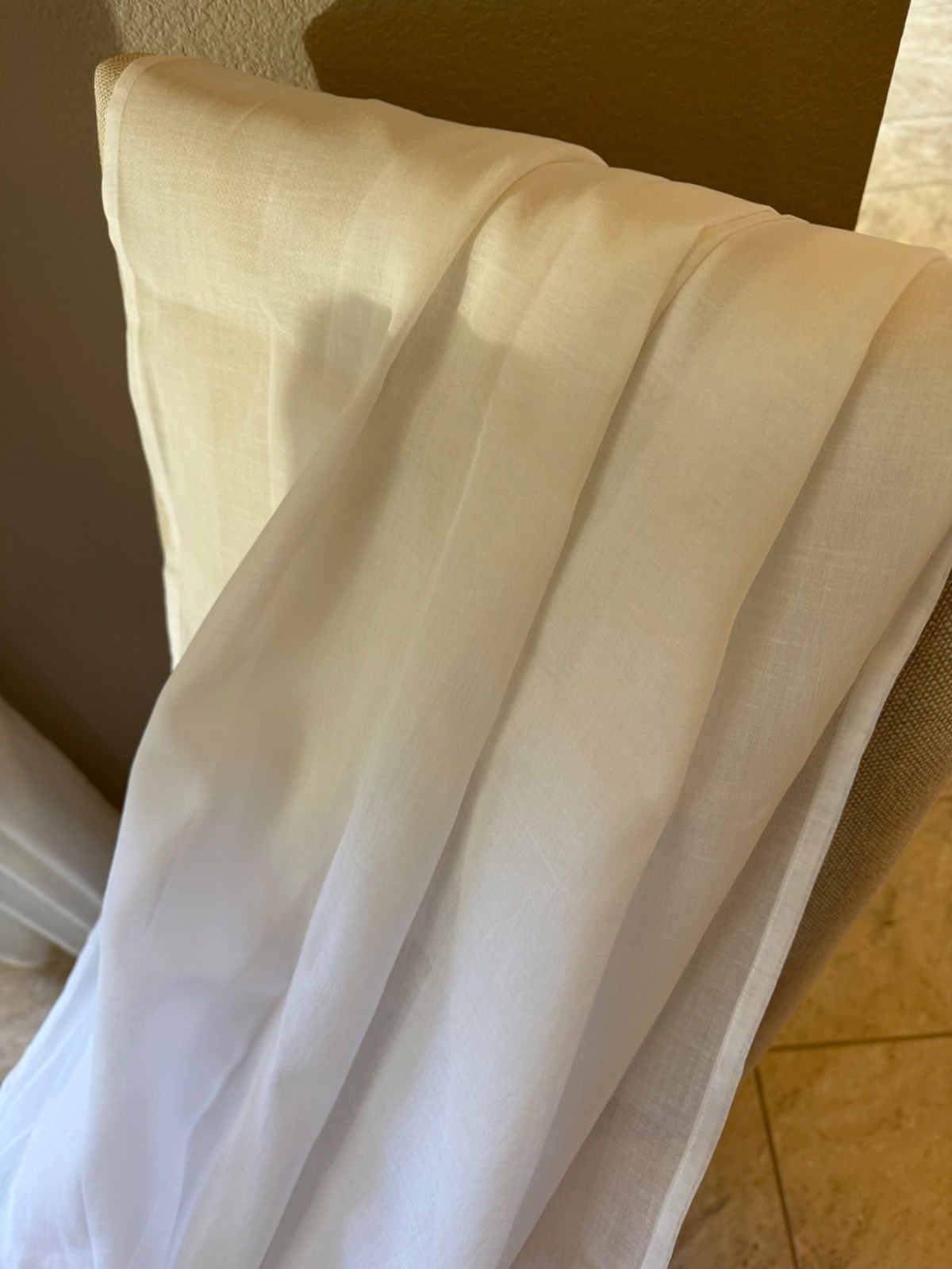 Pottery Barn Sheer Curtain Drape Panel White, 50" x 96" (2 Available)