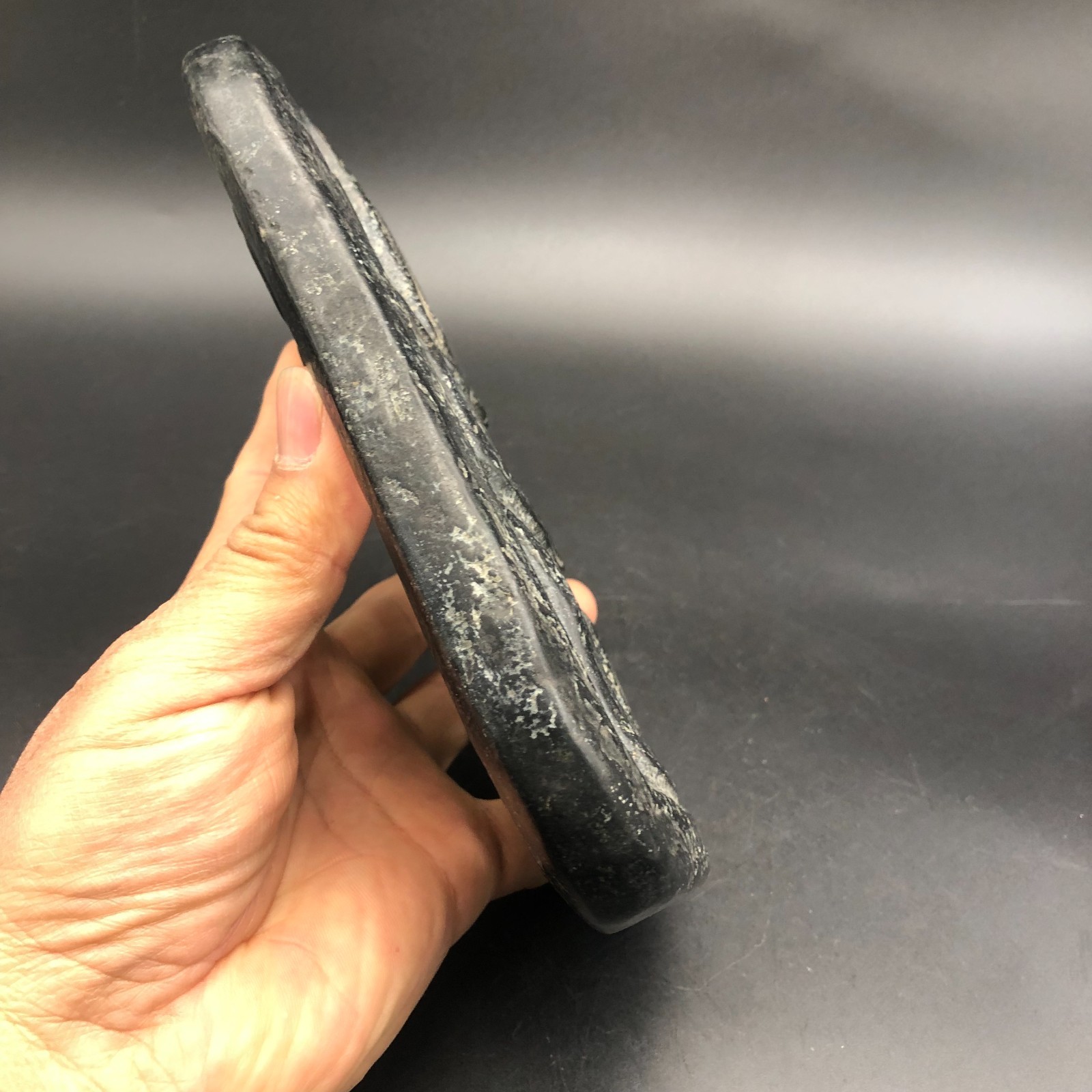 Old HongShan Culture Meteorite Jade Hand-Carved Sun God Helios Statue