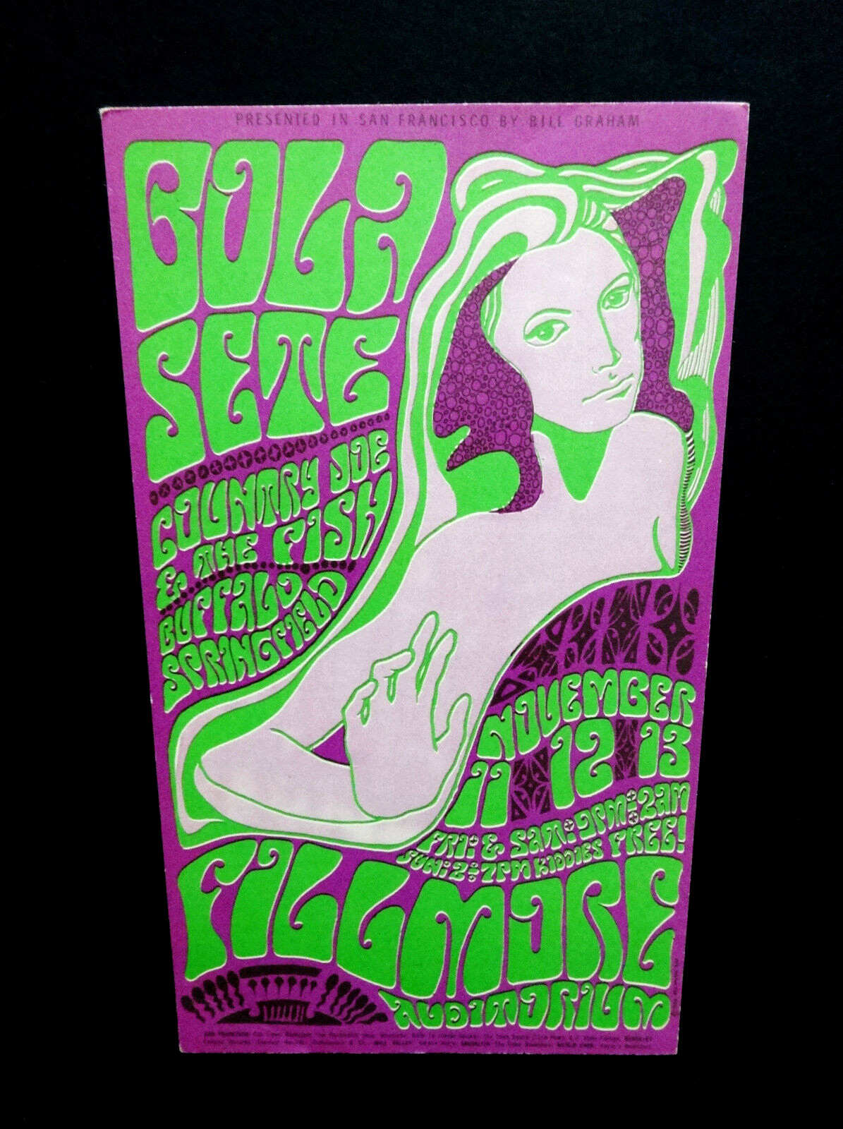 Bill Graham Fillmore Postcard Handbill BG 36 Buffalo Springfield Neil Young 1966