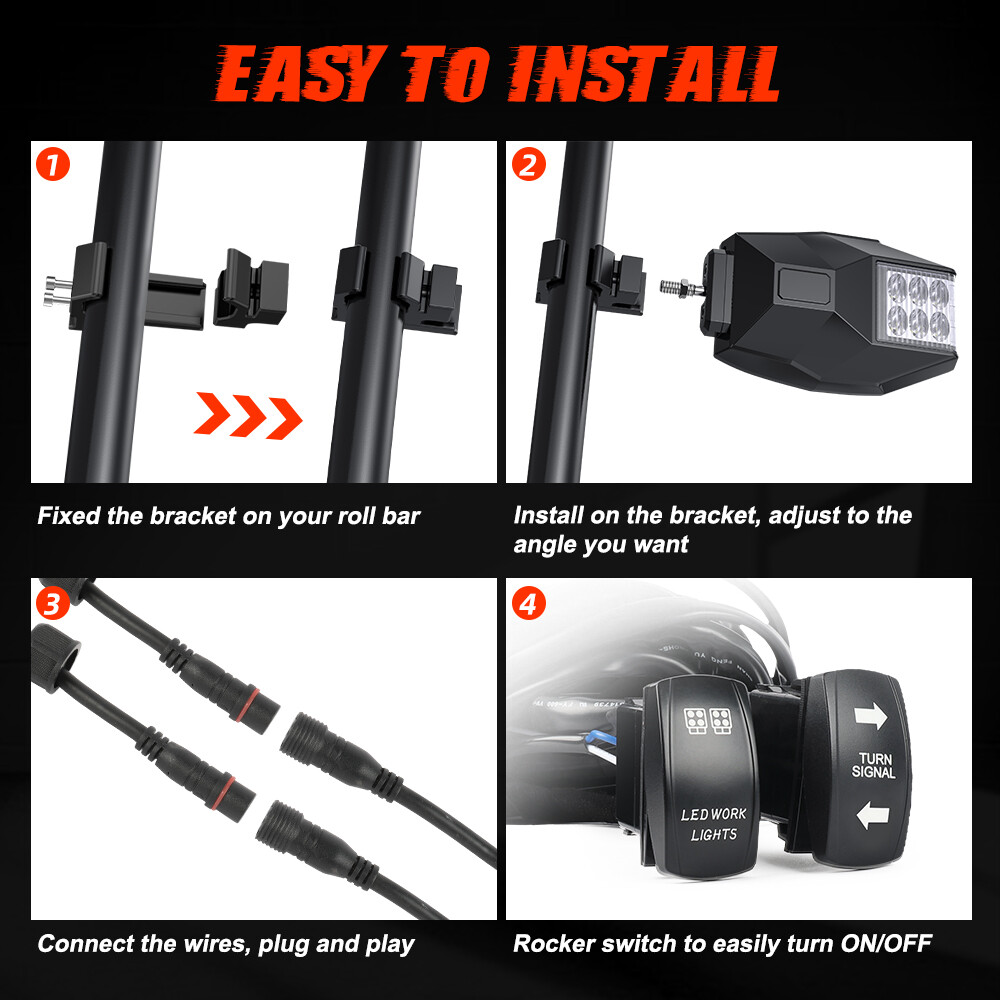 UTV Rear View Side Mirrors W/ LED Turn Lights For 2017-2023 Can Am Maverick X3 R