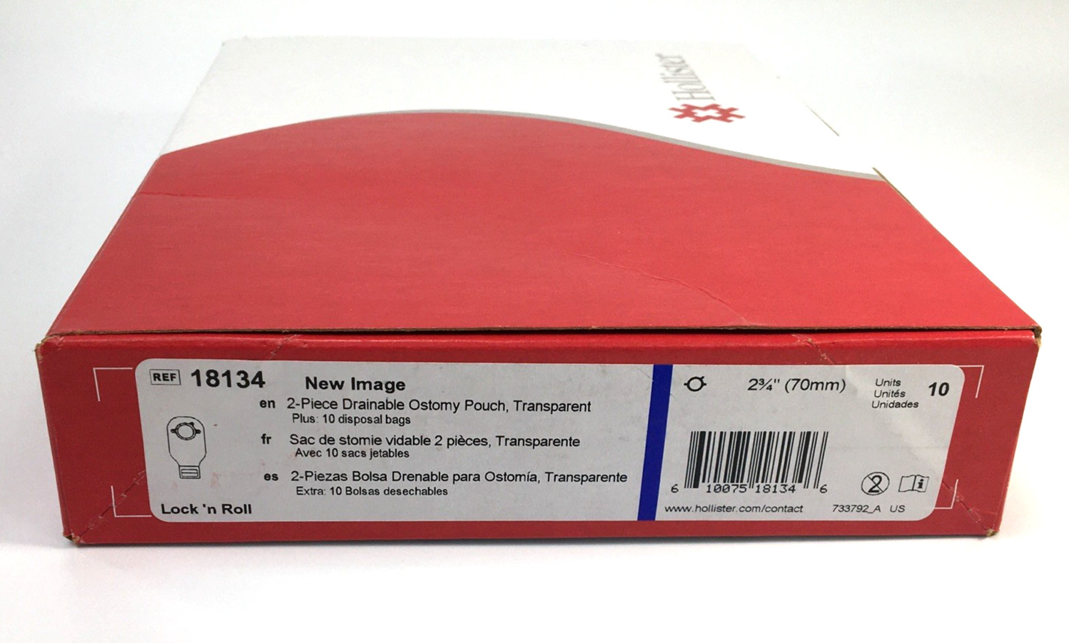 10 HOLLISTER 18134 New Image 2-PC Pouches 2-3/4" Flange Expires 2030