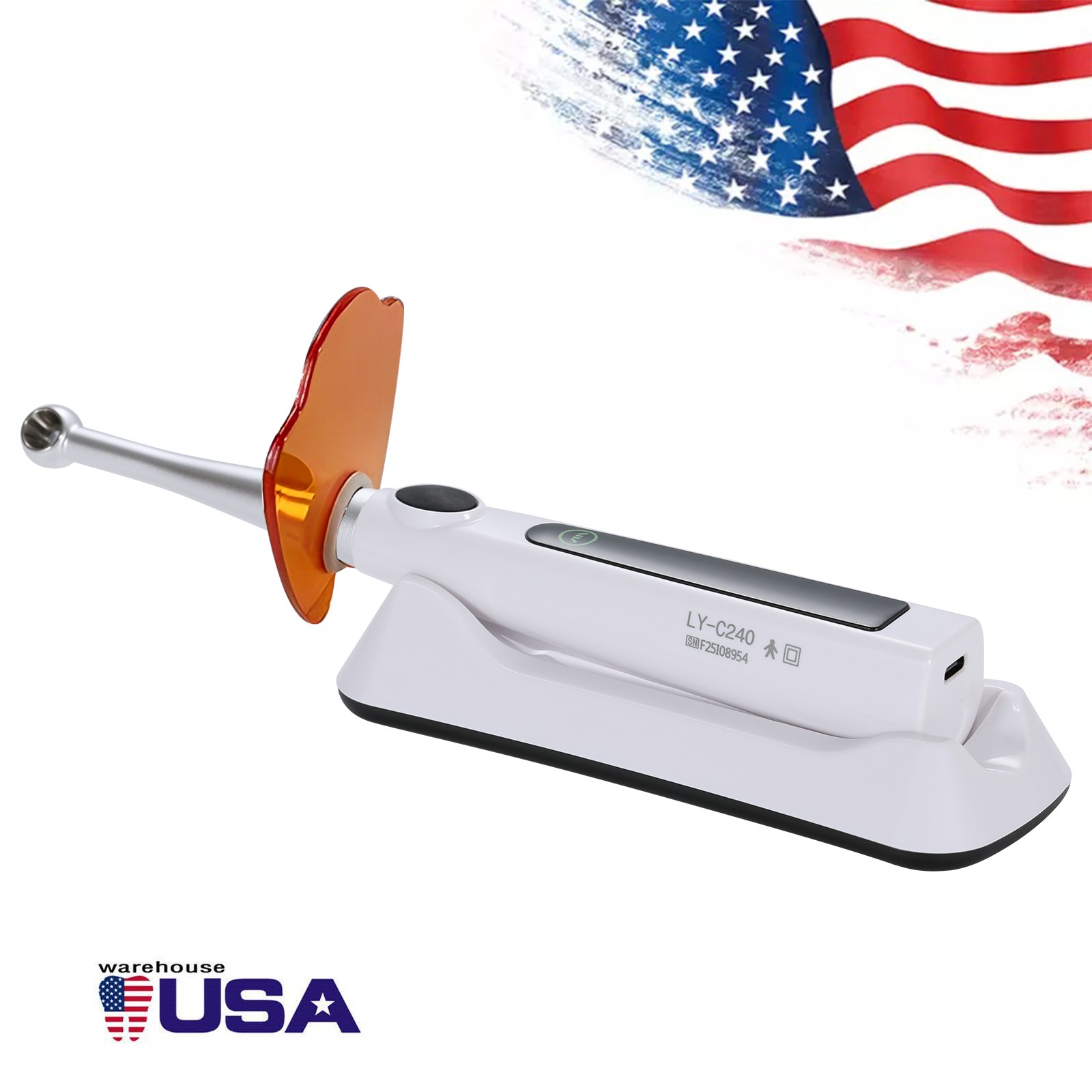 Dental Wireless Cordless LED Cure Curing Light Lamp 2400mw 5W Tool Resin 1 Sec