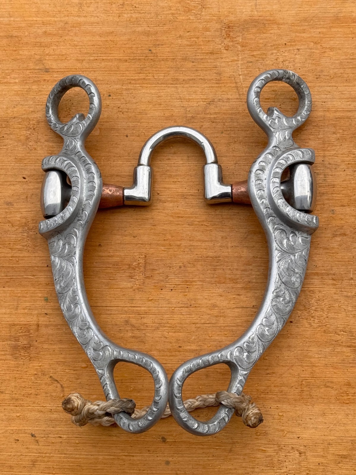 FG Reining Collection Copper Correction Port Bit w Engraved Aluminum Cheeks ~ 5"