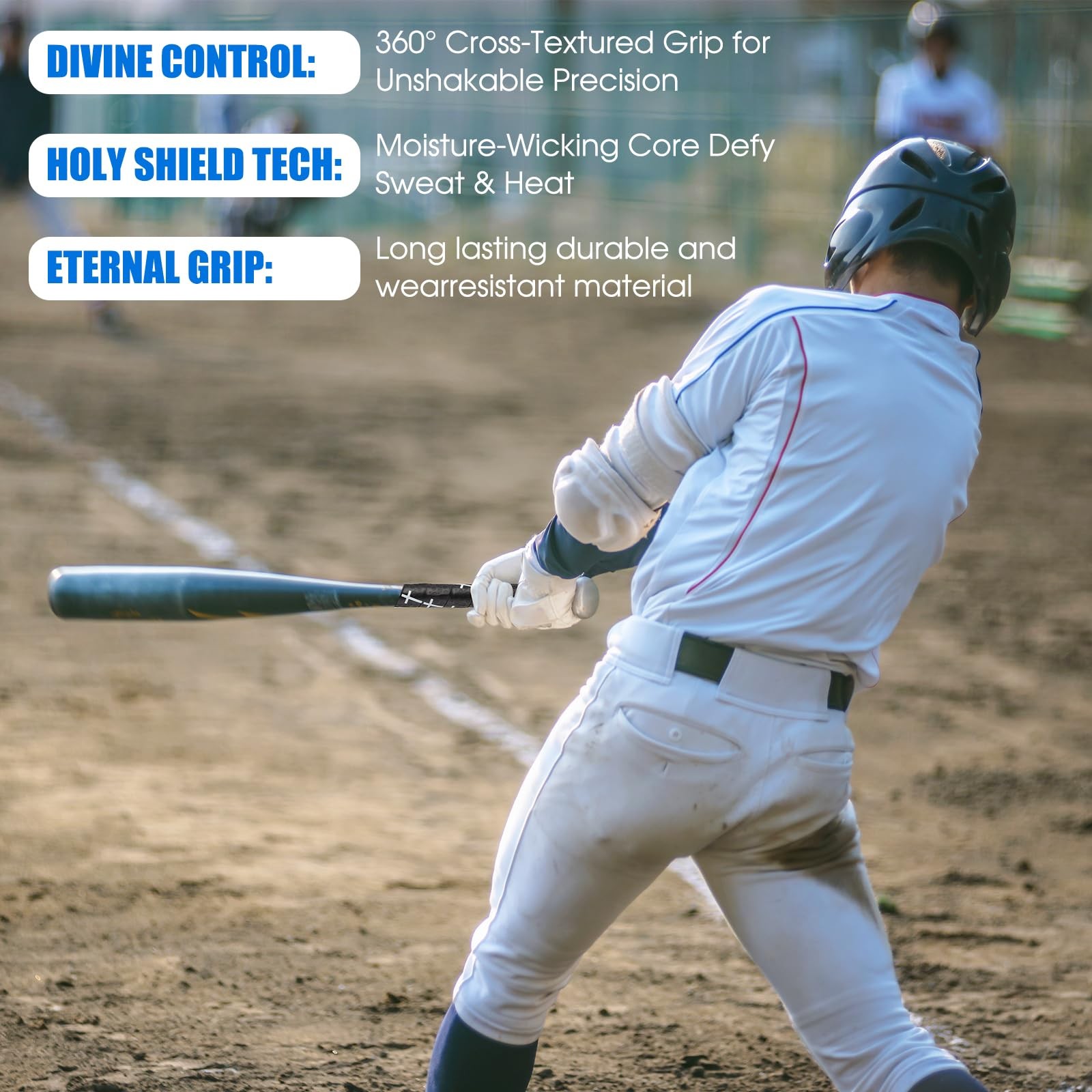 Cross Baseball Bat Grip Tape 1.75mm Precut - Full Adhesive 40", Black